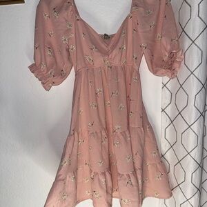 Inspired Hearts Pink Floral Mini Dress